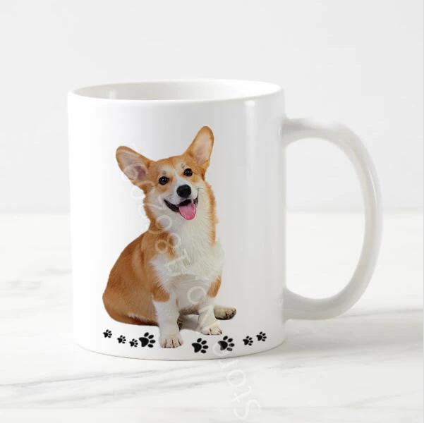 Забавная кофейная кружка для собак корги, новинка, кружки с изображением собак, чайная чашка, милый питомец, любитель животных, олененок, лапа, подарки, щенок, керамические чашки 11 унций - Цвет: Dog