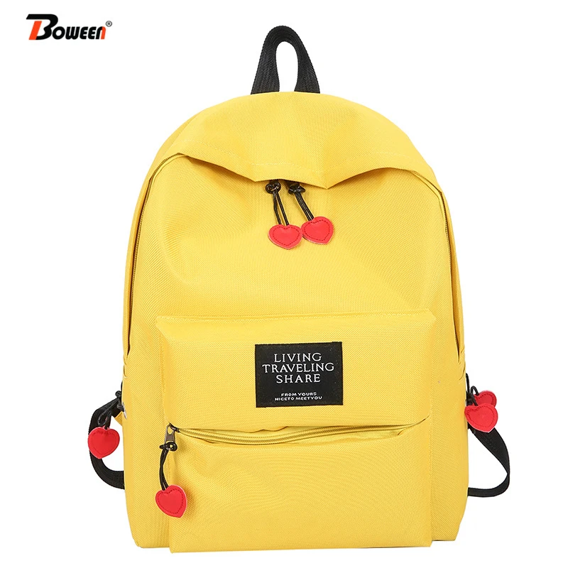 Preppy Style Korean Backpack pink Students School Bags for Girls