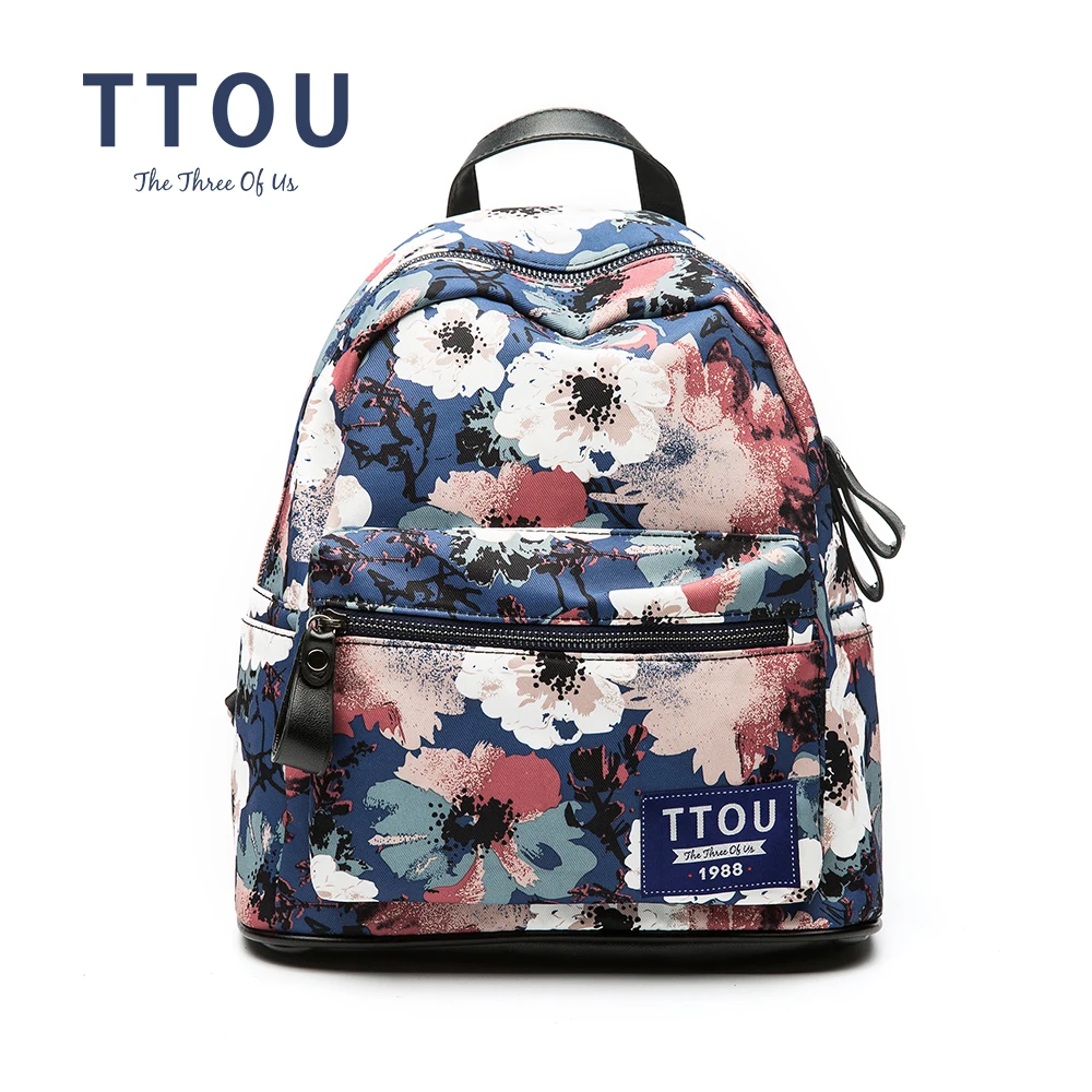 TTOU Teenager Floral Printed Backpacks Women's bag Canvas Backpack Casual School Backpack Design