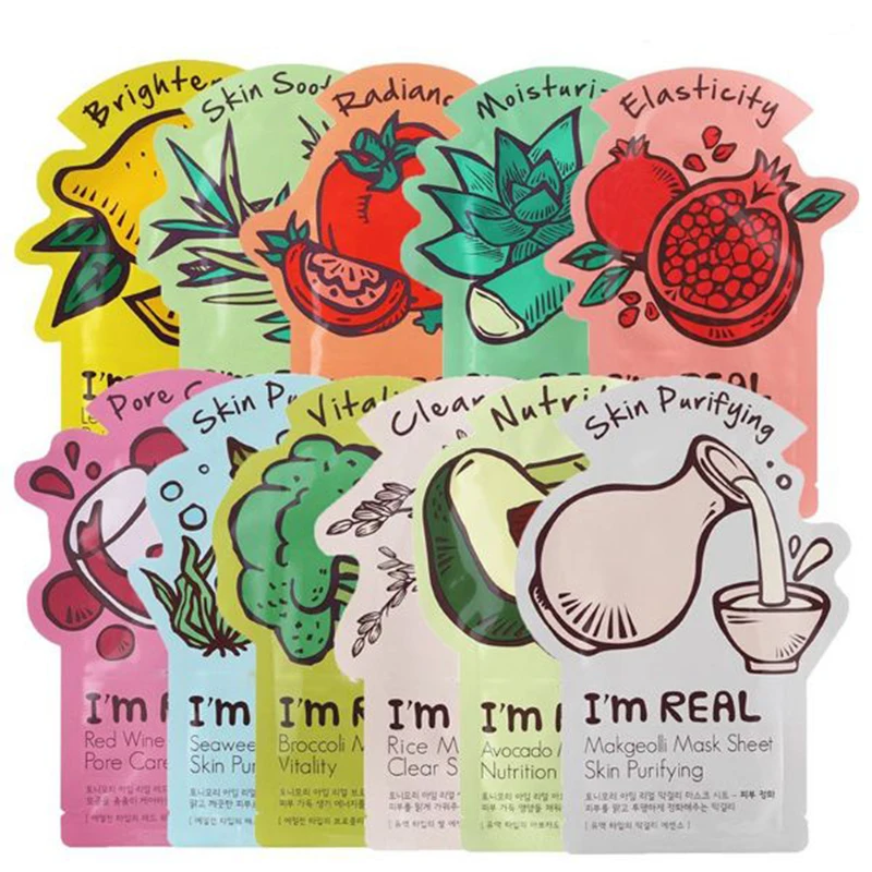 

Best Korea Cosmetics I'm Real Mask Natural plant Face Mask 11pcs ( Randomly ) Whitening Moisturizing Anti Wrinkle Facial Mask