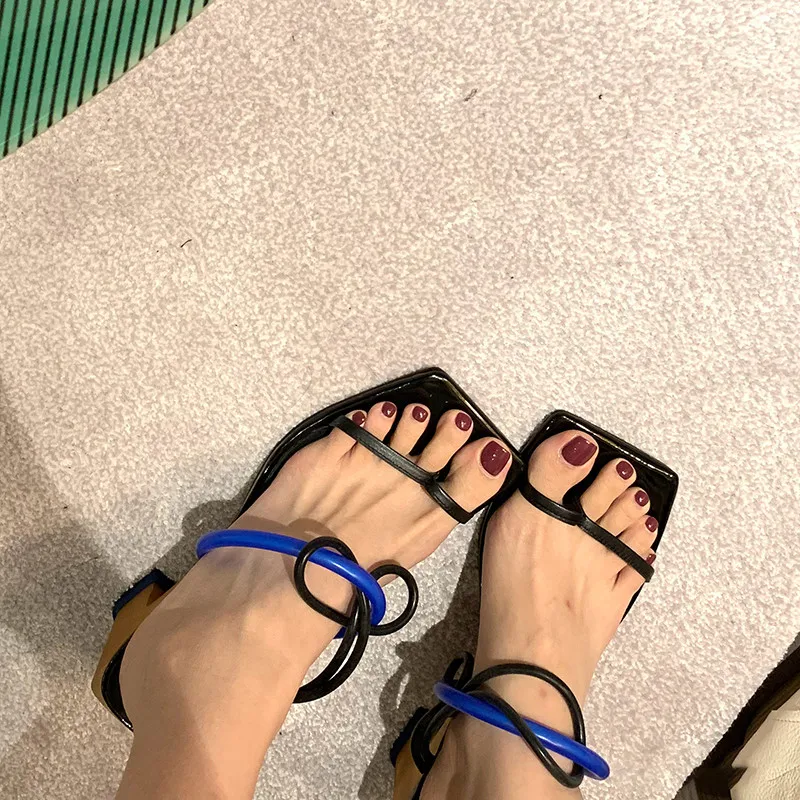 

Rome Galdiator Sandals Women Shoes Mixed Colors OpenToe Cross-Tied Thong Sandals Women Casual Shoes Slippers босоножки женские