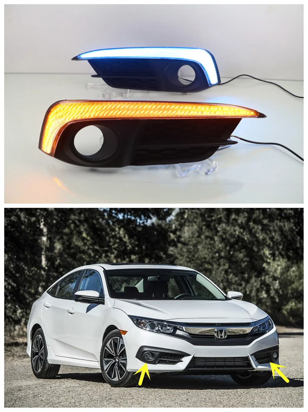 Turn Signal With Dimming Style Relay 12v LED Auto Car Daytime Running Light DRL Fog Lamp Cover