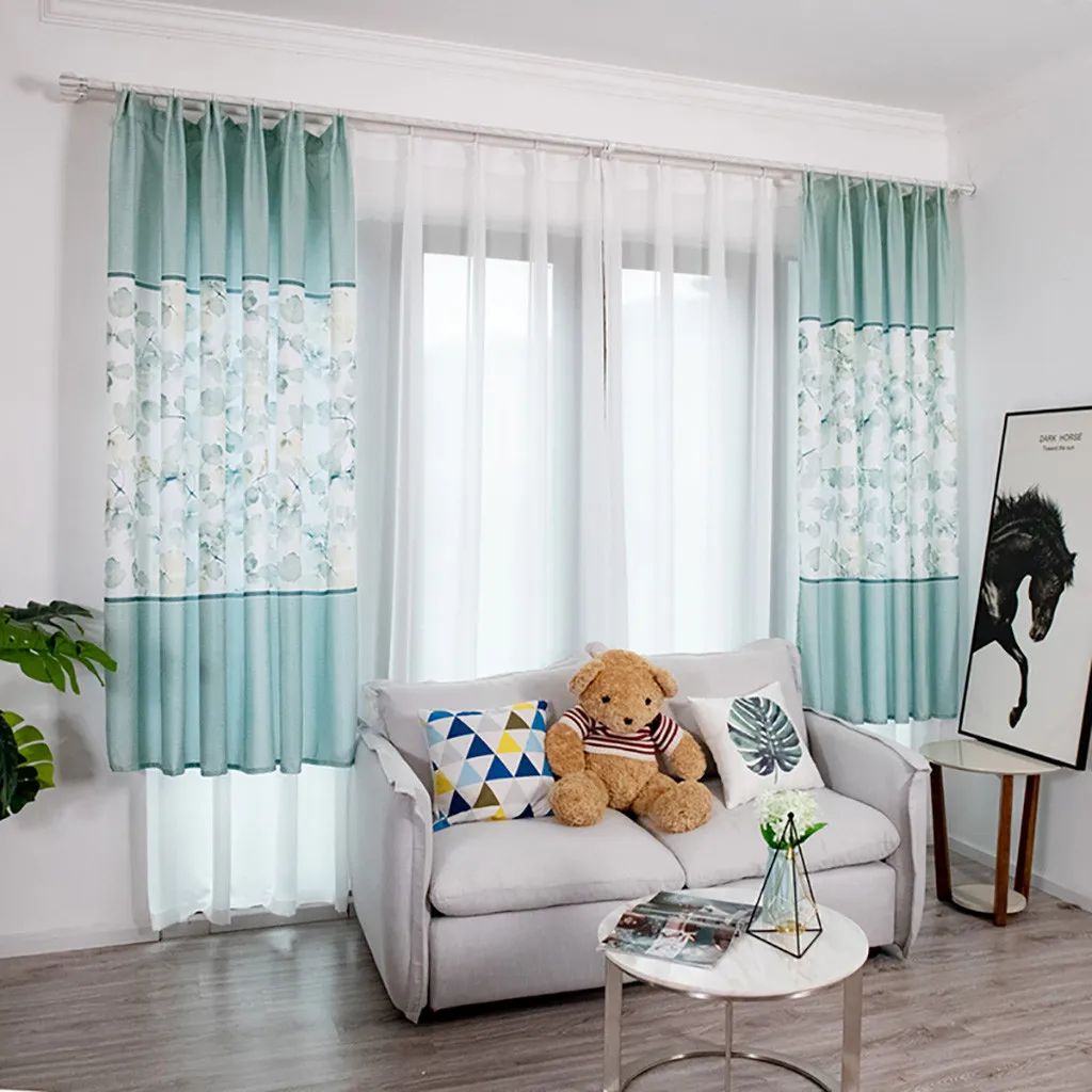 

Gacsidy Store 1Pcs 200Ч100cm Curtain Window Curtain Drape Panel Shading Scarf Valances Modern bedroom Living Room Curtains