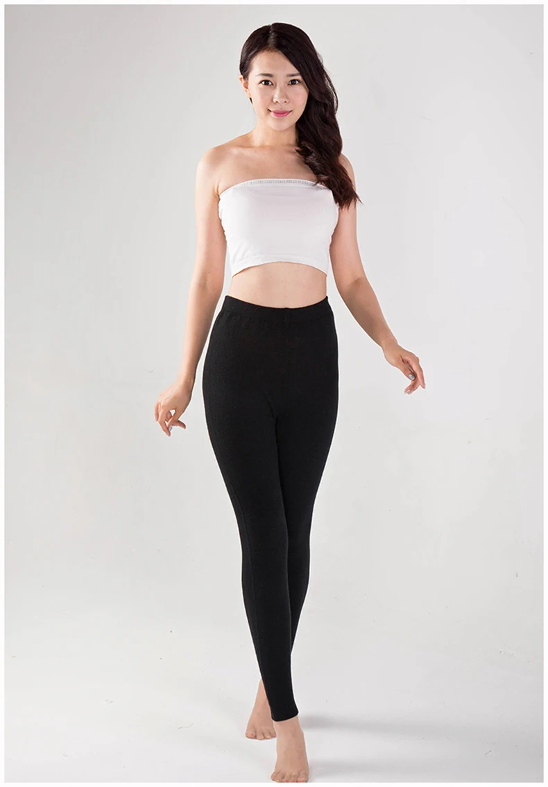 leather leggings YUNSHUCLOSET New style Momen Cashmere Wool Warm Pants Knitted Long Johns Spandex Leggings High-quality Free Shipping thigh highs