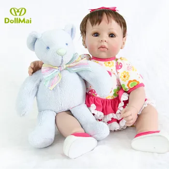 

DollMai bebes reborn 20" 50cm soft silicone reborn baby doll pretty girl newborn babies toy doll gift bonecas juguetes