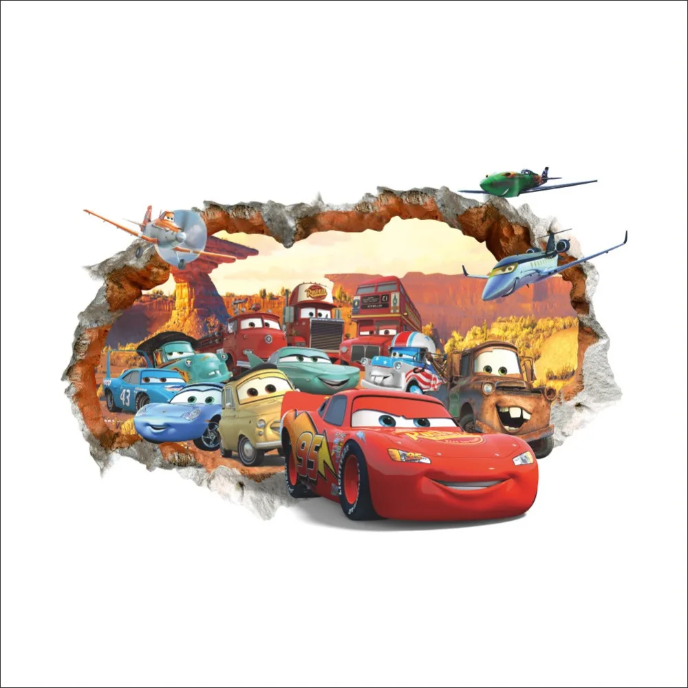 Cars 2 3D Wall Stickers Way Vinyl Decal Removable Children Room Living