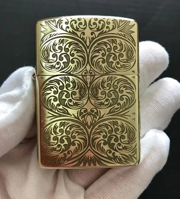 

zorro Windproof lighters 5 the surface etching of pure copper Scroll treasure flower Scroll tang grass