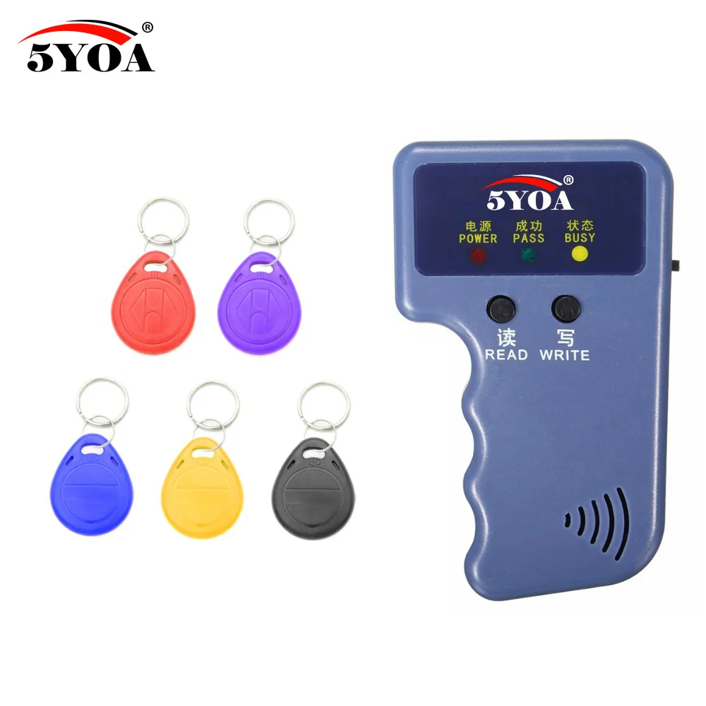 Writer Add 5 Keys 125 кГц EM4100 RFID Копир писатель Дубликатор Программист считыватель+ T5577 EM4305 перезаписываемый ID Брелоки метки карты 5200 ручной - Цвет: Writer Add 5 Keys