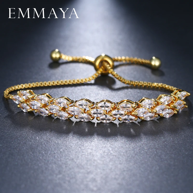 EMMAYA Bling Cz Кристалл бисера браслет дружбы красочные Кристальные регулируемый браслет для женщин браслет из бисера