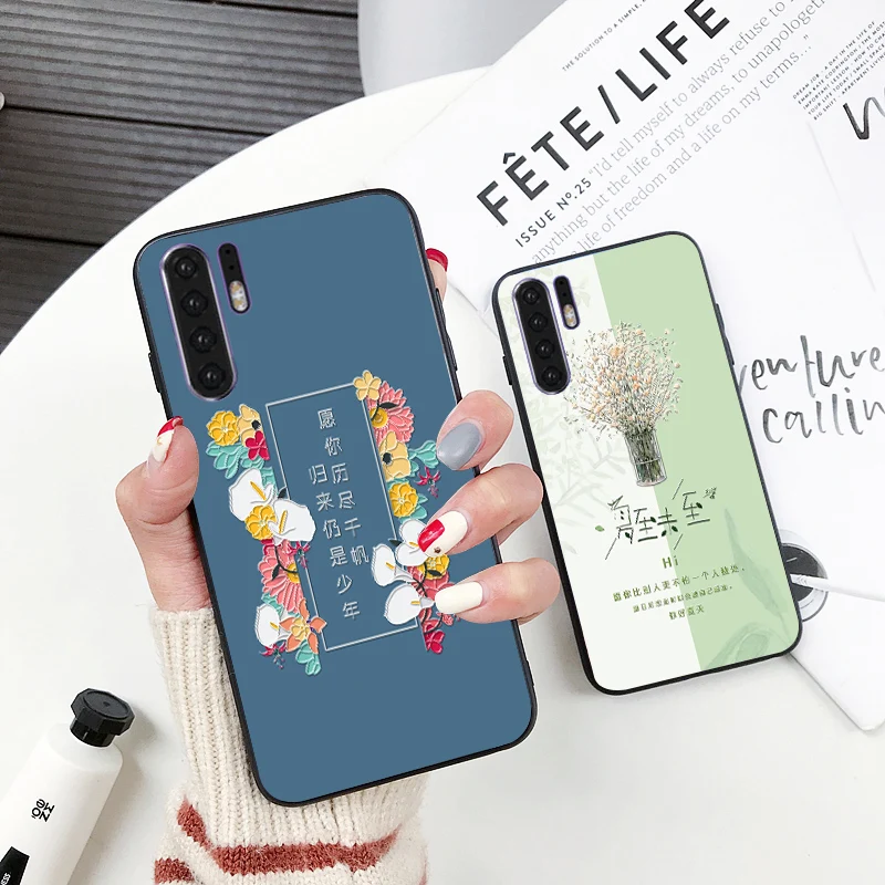 

Blue Classic Silicone Case For Huawei P20 Pro P30 Lite 3D Relief Cloth Bag Back Cover For Huawei Honor Play 7C 7A Pro 8A 7X 8X