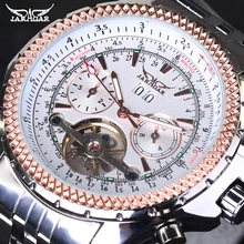 Men Watch Top Brand Luxury JARAGAR Fashion Big Dial Full Stainless Steel Band Automatic Mechanical Tourbillon Watch Men