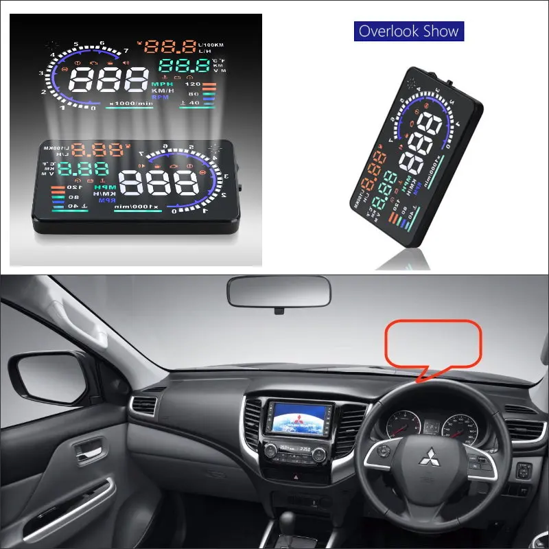 

Liislee Car HUD Head Up Display For Mitsubishi Mirage Triton 2015 2016 - Safe Driving Screen Projector Refkecting Windshield