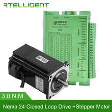 SALE Nema 23 24 3N.m Closed Loop Stepper Motor kits 424.84Oz-in Nema23 24 Stepper Motor and Drivers/ Servo Motor kits Rtelligent