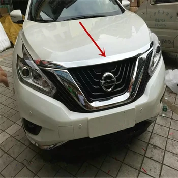 

WELKINRY car auto cover For Nissan Murano 2015 2016 2017 2018 2019 ABS chrome front head face grille hood bonnet trim