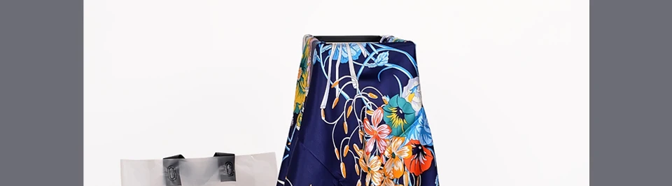 [BYSIF] темно-синий шелковый шарф-накидка женский бренд шелковые квадратные шарфы обертывания весна осень элегантный шарф шаль 110*110 см