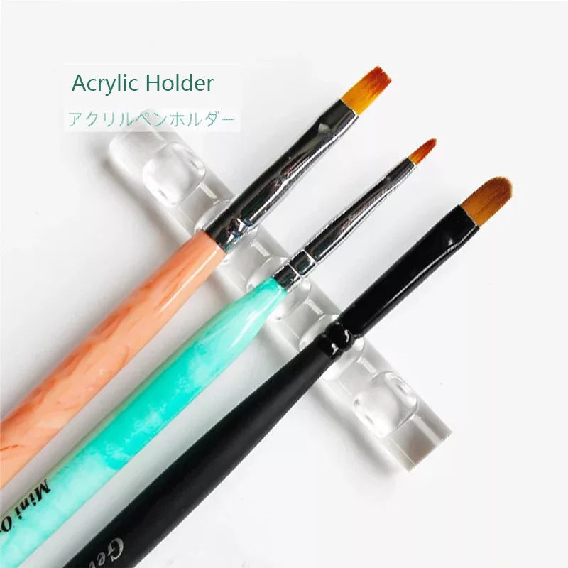

BQAN 1Pc Nail Tool Rack Nail Brush Stand Clear Acrylic Holder Display Stand Rest for 5 Nail Art Pens