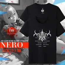 Fate Series Nero аниме унисекс футболка Saber летняя футболка с короткими рукавами оттиски футболки красивые узоры цвет ЧЕРНЫЙ 8