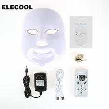 Elecool 7/3 цвета светодиодный свет фотон для лица маска аппарат для омоложения кожи уход за электрическая омолаживающая маска для лица для удаления Электрический Красота устройства
