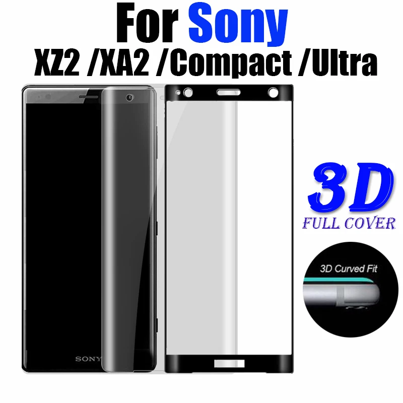3D Защитное стекло для sony xperia z2 xa2 xz2 компактное ультразащитное закаленное экрана xz