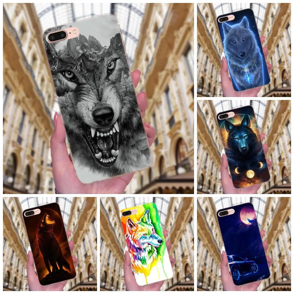 Цветной волк для Huawei P7 Honor 4C 5A 5C 5X 6 6C 6A 6X 7 7X 8 9 V8 V10 Y3II Y5II Y6II G8 Play Lite|Бамперы| |