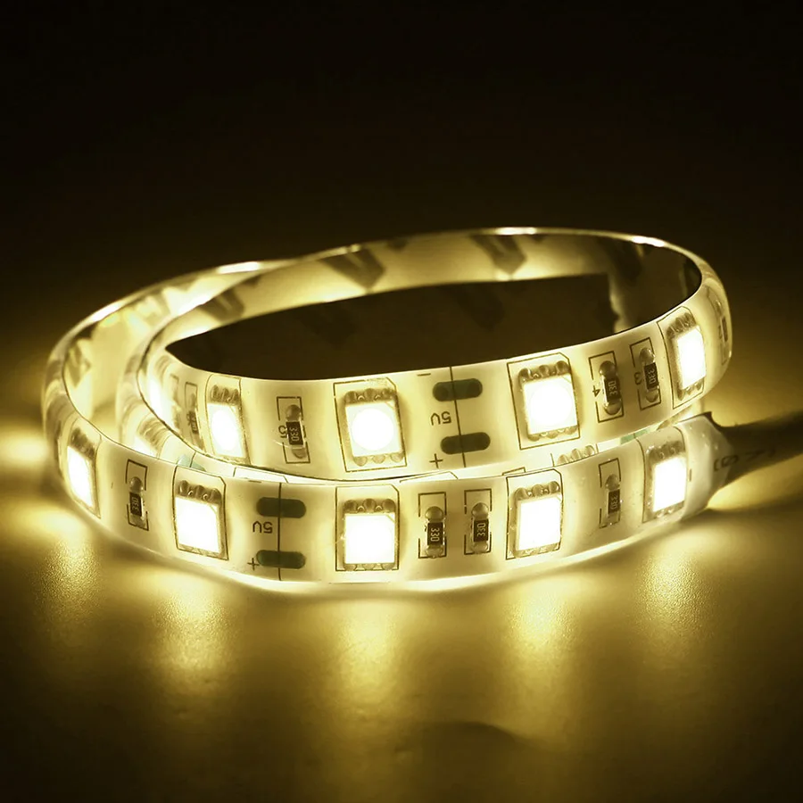 DC5V USB светодиодный ленточный светильник 0 5 м SMD 5050 RGB белый теплый