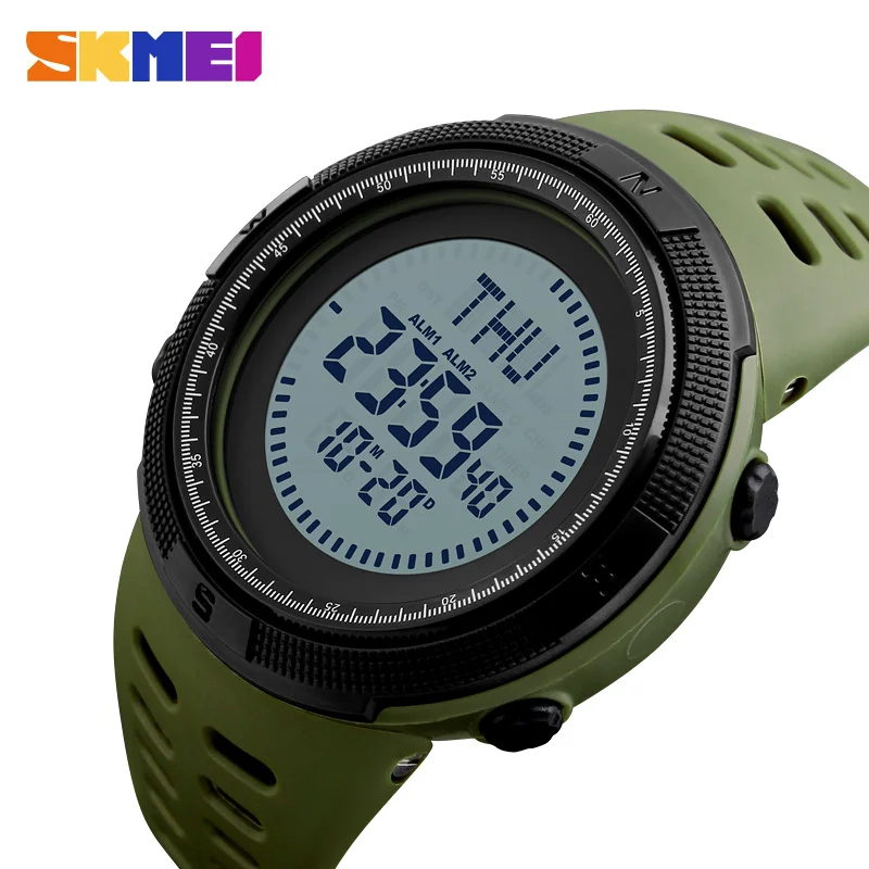 SKMEI Outdoor Compass Sports Watches Men LED World Time Watch Military Countdown Digital Wristwatches Male Relogio Masculino skmei sports watches men outdoor shock chrono military watch dual time waterproof led digital wristwatches relogio masculino