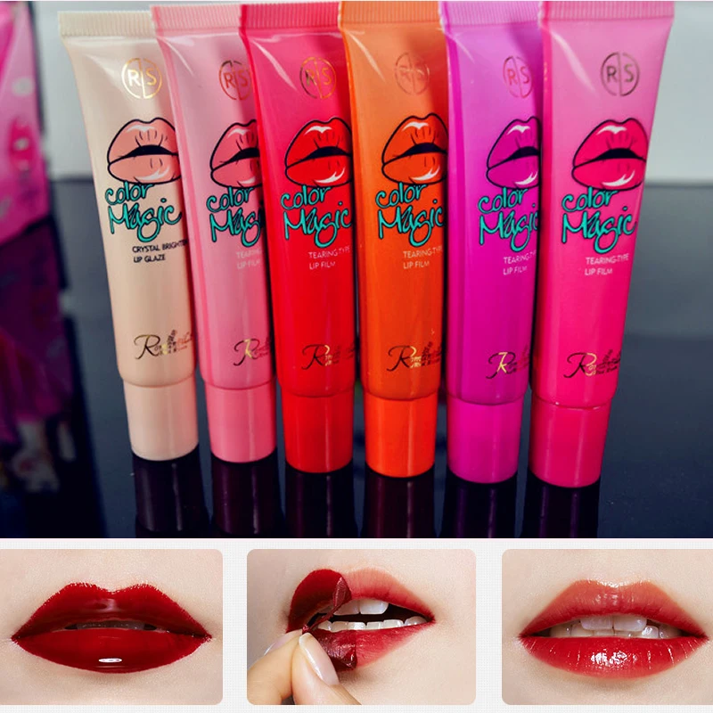 Tearing type Lipstick Lip Gloss matte waterproof lipstick TATTOO Megic Color Peel Mask Tint Pack Long Lasting Bitten Lips Makeup