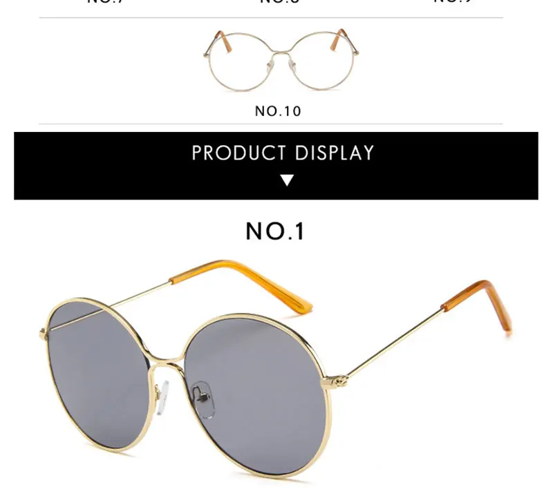 RBRARE сплав круглые большие рамки солнцезащитные очки для женщин винтажные металлические градиентные линзы Роскошные солнцезащитные очки для мужчин Oculos Feminino