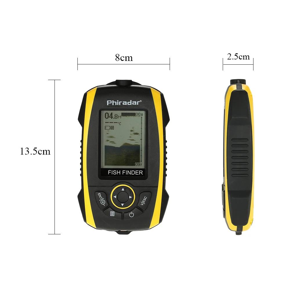 Портативный рыболокатор с ЖК-дисплеем, датчик гидролокатора, рыболокатор, рыболокатор, индикатор глубины, рыболокатор, инструмент для рыбалки, приманки