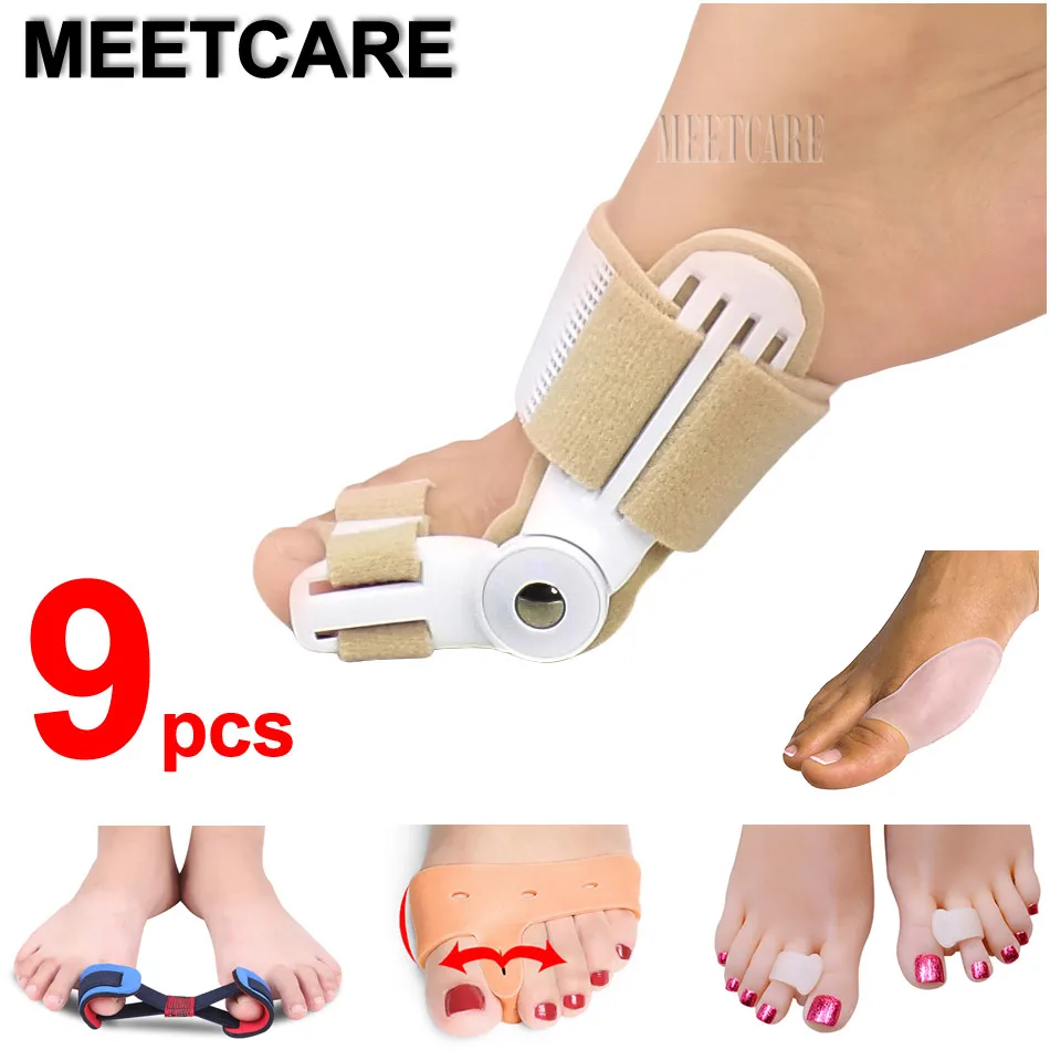 

9PCS Big Thumb Toe Hallux Valgus Orthosis Bunion Correction Splint Toes Straightener Corrector Feet Pain Relieve Foot Care Tools