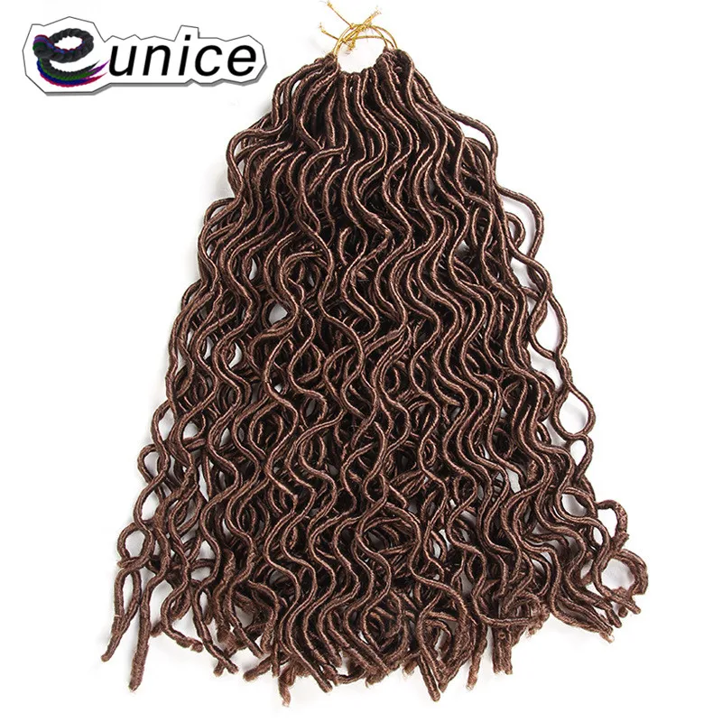 Eunice синтетические волосы для плетения 18 дюймов 2X богемный стиль Faux locs Curly вязание крючком блонд#613 косы волос