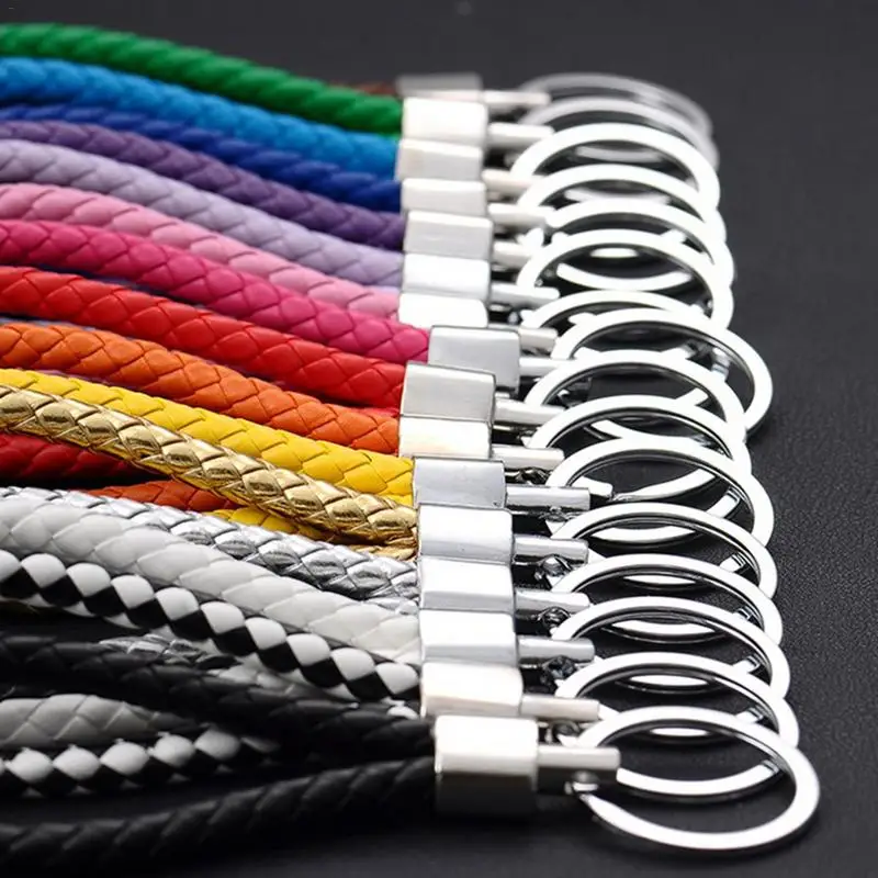

Hand-woven PVC Soft Rubber Leather Rope Automobile Key Ring Creative Gift Metal Key Ring Practical Hanging Accessories