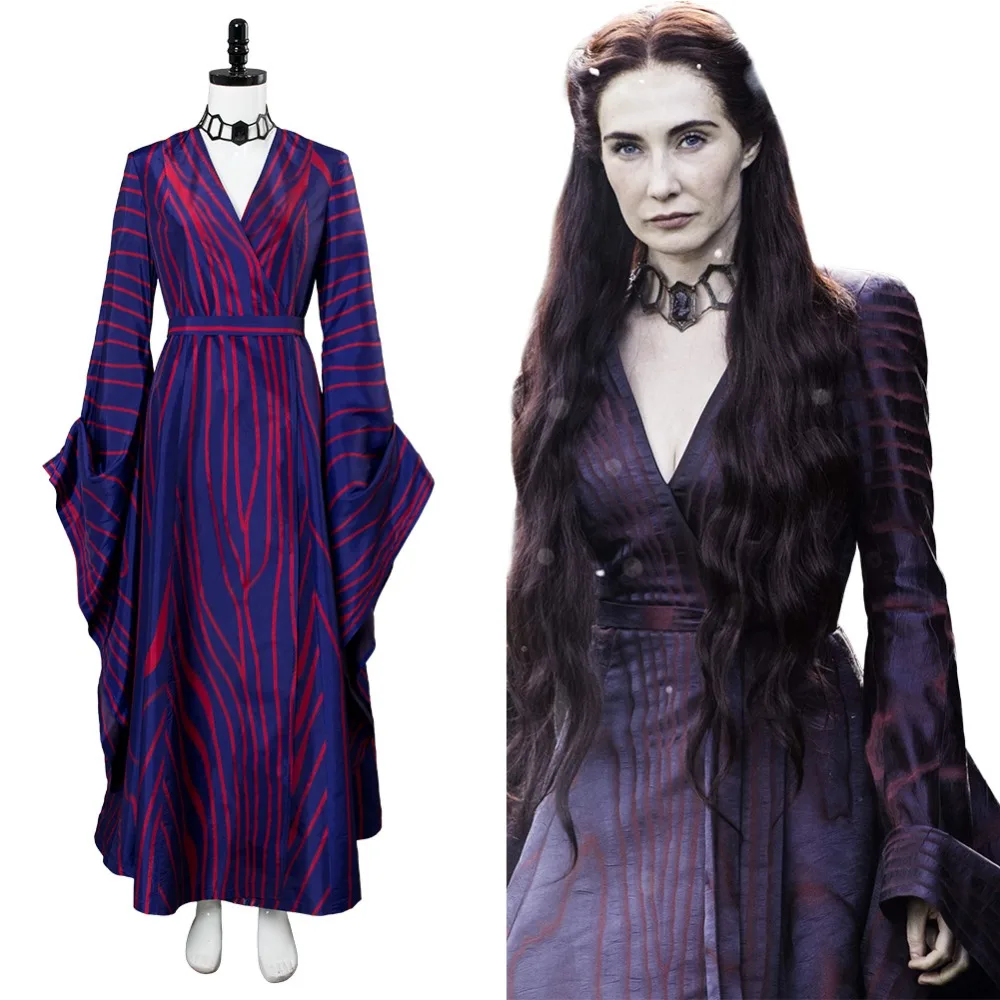 Костюм для косплея фиолетового цвета Melisandre в полоску костюм Хэллоуина|Костюмы из
