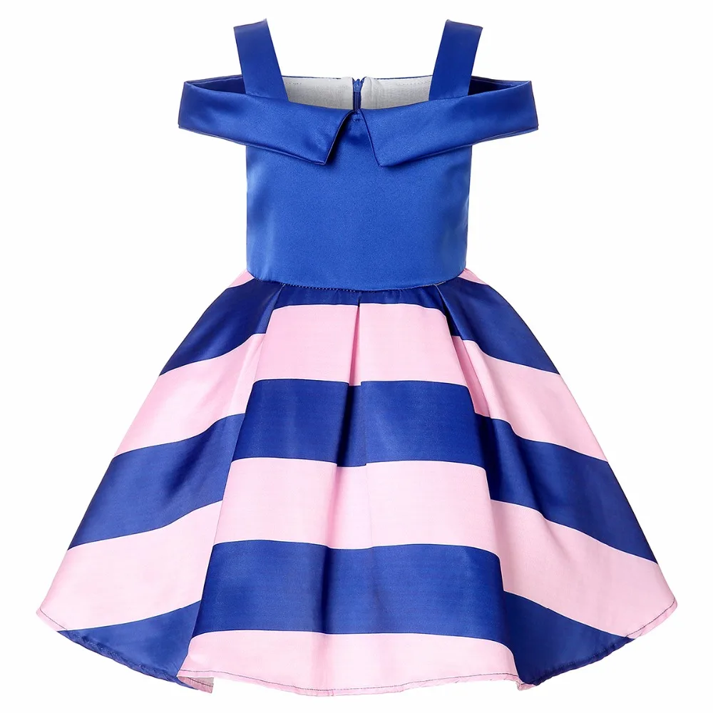 

Girl Dress 2018 NEW Summer Stripes OFF Shoulder Princess Dress Baby Girls Wedding Party Formal Girl Party Dresses KID CLOTHES