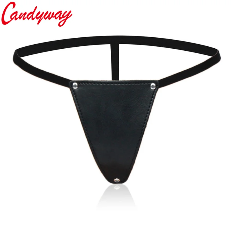 

Leather G-Strings Thongs Women's panties Expose buttocks Panty Lingerie Two style Sexy Rivet Decoration Female Panties Underwear