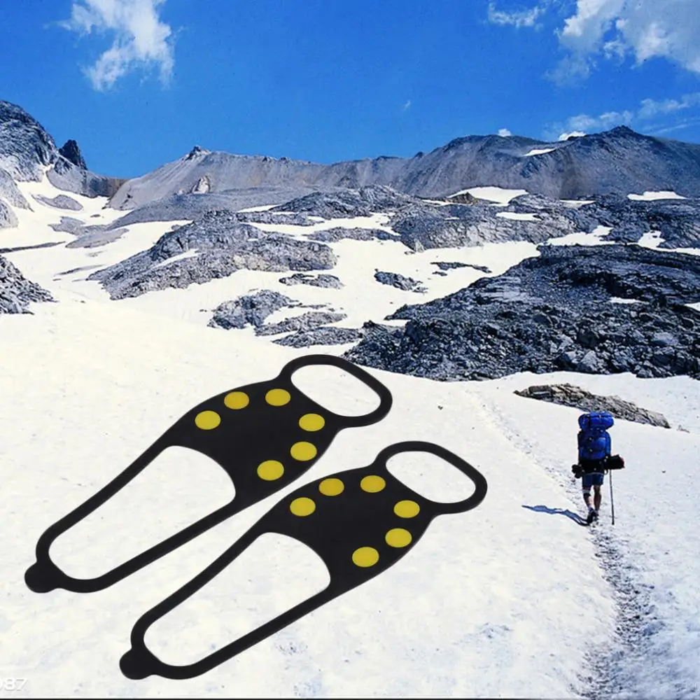 

Durable Ice Snow Anti Skid Shoe Spikes Grips Crampons Hiking Fishing Newest