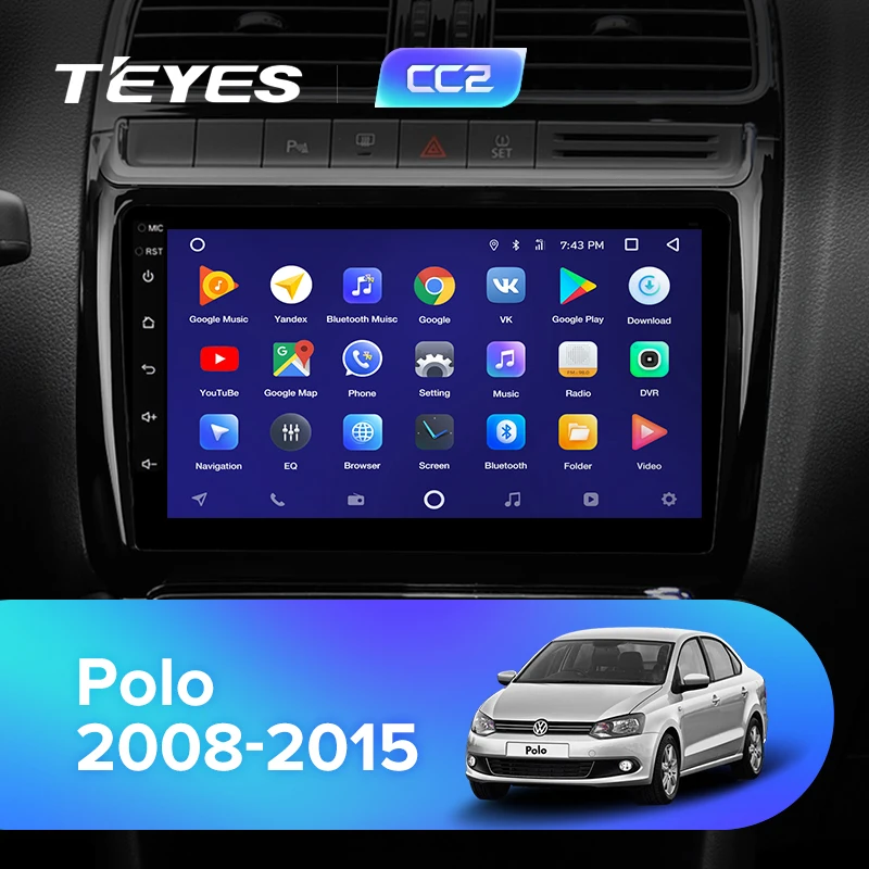 Flash Deal TEYES CC2 For Volkswagen POLO 2008-2015 Car Radio Multimedia Video Player Navigation GPS Android 8.1 No 2din 2 din dvd 2