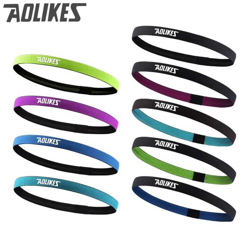 Aolikes одноцветная спортивная лента для волос силиконовый нескользящий Эластичный Напульсник для фитнеса, йоги, спортзала, бега, велоспорта