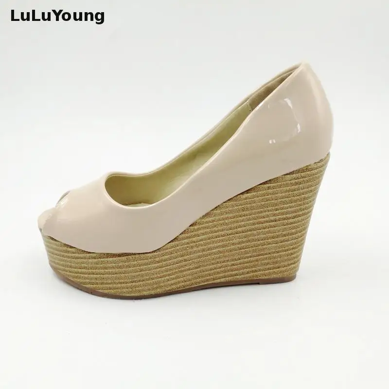 

High heel Shoes platform Wedge shoes Fish Mouth Shoes Color Matching pumps