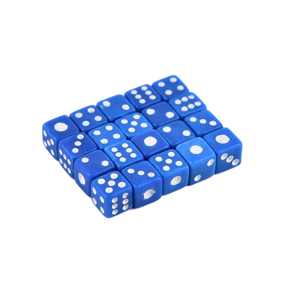 20 шт. x кубики Стандартный 5 мм Набор кубиков D6 акрил для игры маленькие кубики красный, синий, зеленый, белый, черный