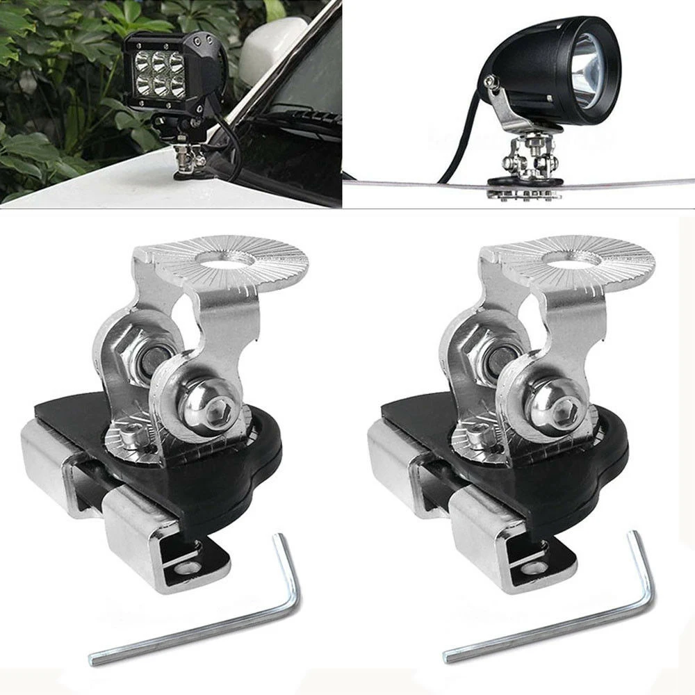 2Pcs Car Pillar Hood Led Work Light Aluminum Alloy Clamp Holder Bar Mount Bracket Fit For all Cars | Автомобили и мотоциклы