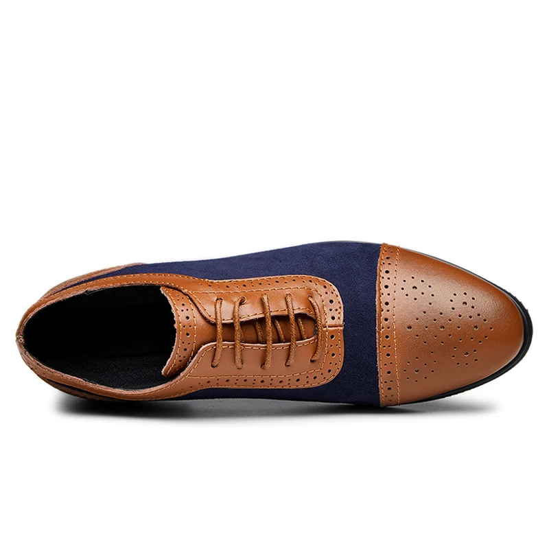 Homem Tosjc Escritório Vaca Homens Casamento Para Qualidade Pontas blue Brown Oxfords Vestido Black Dedo Pé Sapatos Derby Mens Formais Do De Negócios yellow Camurça Brown Brogue UFrTUwq