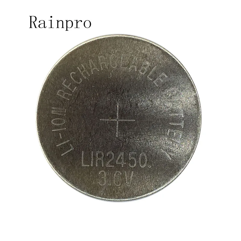

Rainpro 10PCS/LOT 3.6V LIR2450 Lithium Ion Battery Rechargeable CMOS BIOS Button Coin Cell Li-ion.