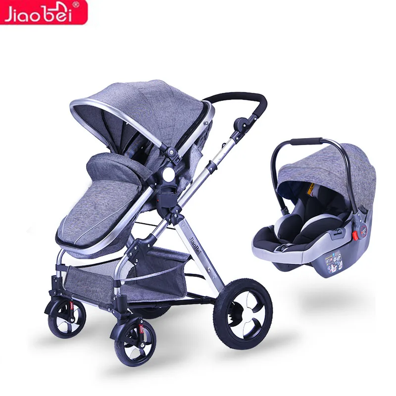 

Jiaobei 3 in 1 High quality Baby Stroller With Car Seat For 0-3 Years Baby Prams With Removable Shopping Basket Baby Stroller