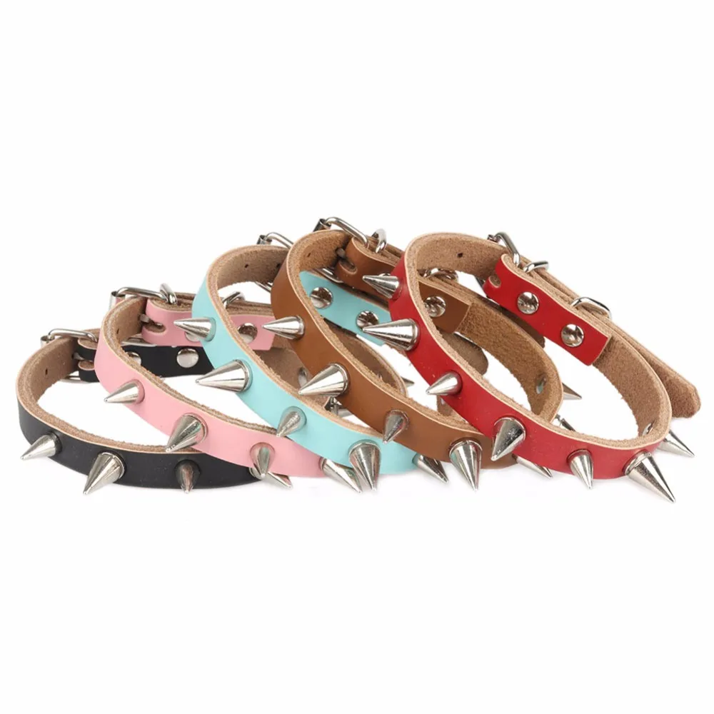 Traumdeutung Pure Cowhide Cats Collars Dogs Spiked For Cat Collar Pets
