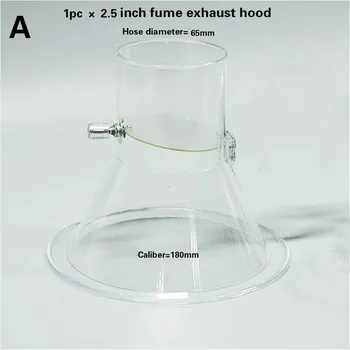 

Transparent 2.5/3/4" ABS fume extraction hoods fume exhaust hoods for assembly line laboratory dust removal and smoke evacuation