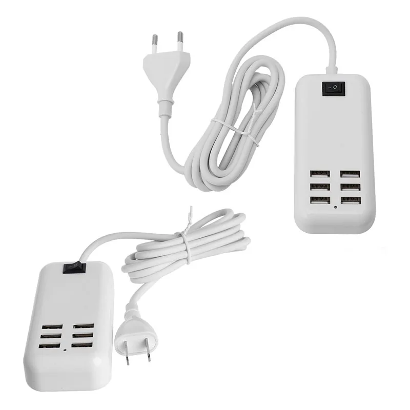 

6 Ports Desktop Wall USB Charger 20W 3A Smart Adapter Mobile Phone Charging Hub