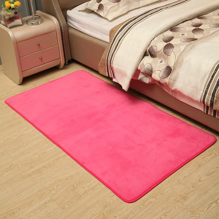 Solid Anti slip Area Rug For Living Room Home Decor Coral Velet