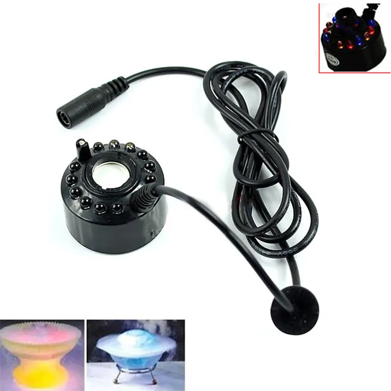 Free_on Colorful Ultrasonic Mist Maker 12 LED Atomizer Air Humidifier Fogger Water Fountain Pond Air Conditioning Humidifier|Humidifiers| - AliExpress