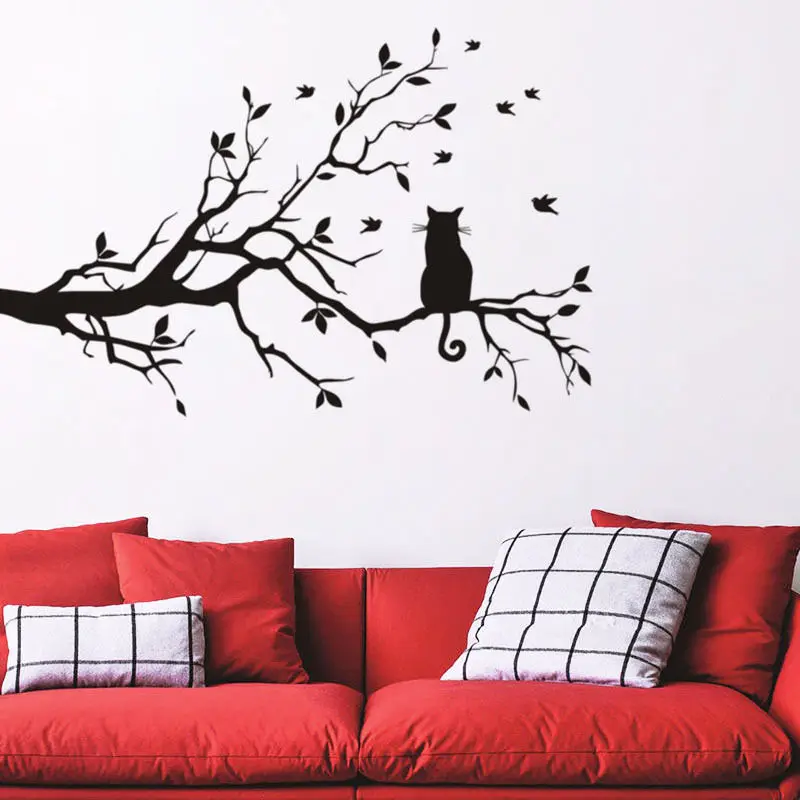Autocollants Muraux Chat Assis Sur Un Arbre Etiquette Autocollante En Vinyle Amovible Arriere Plan De Canape Chambre D Enfant D501c Aliexpress Autocollants Muraux Chat Assis Sur Un Arbre Etiquette Autocollante En Vinyle Amovible Arriere Plan De Canape Chambre D Enfant D501c Aliexpress